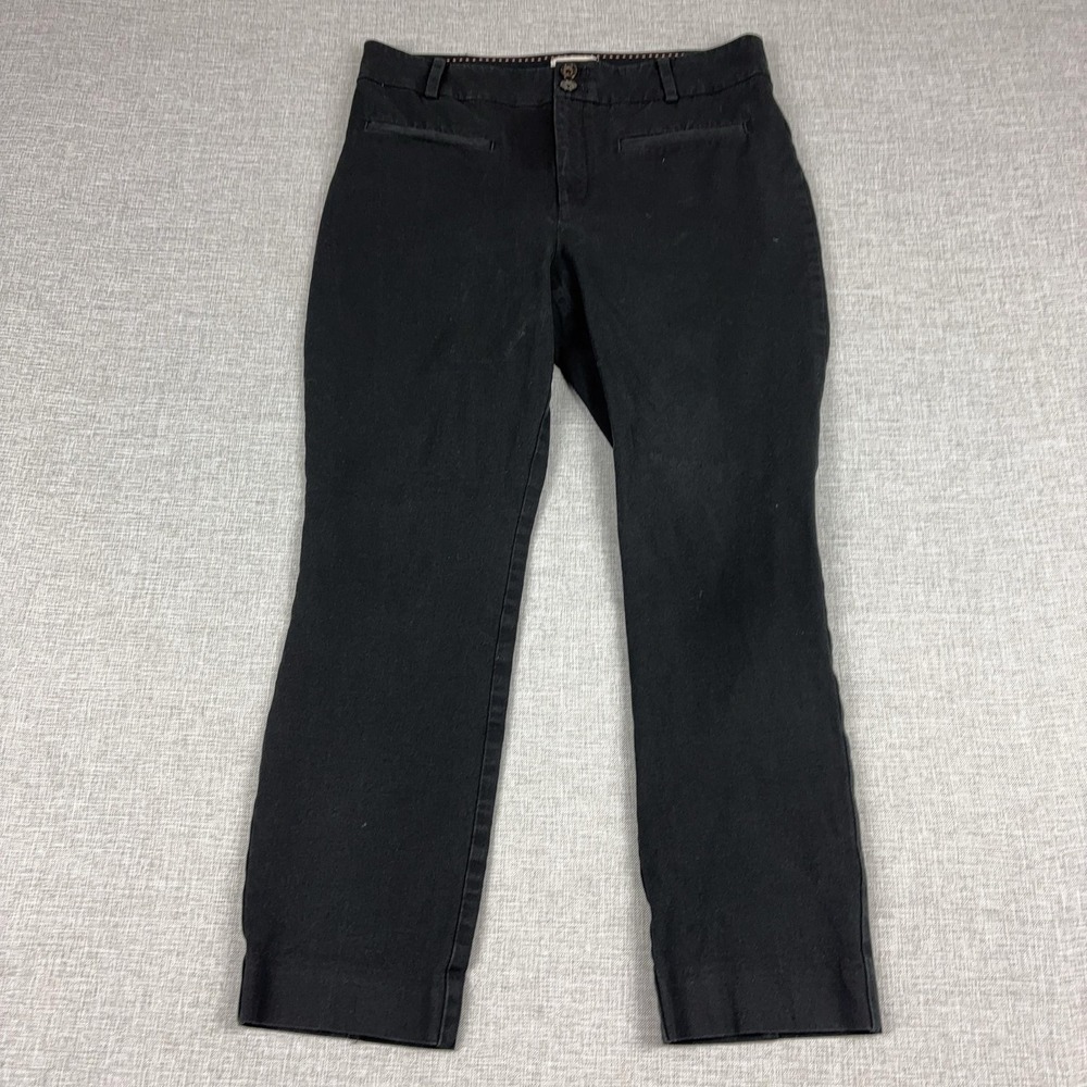 Anthropologie The Essential Slim Pants Womens 10 Black Twill Dress Stretch